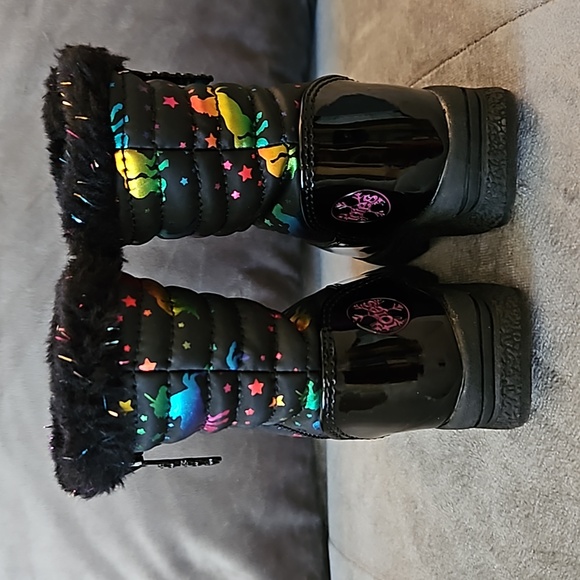 NWOT Totes Toddler Girls Lil Unicorn 2 Waterproof Flat Heel Winter Boots Sz: 5T - Picture 3 of 12